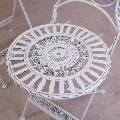 Odal 3 Piece Garden Table and Chairs Oval Shape Closeup of Chair Seat
