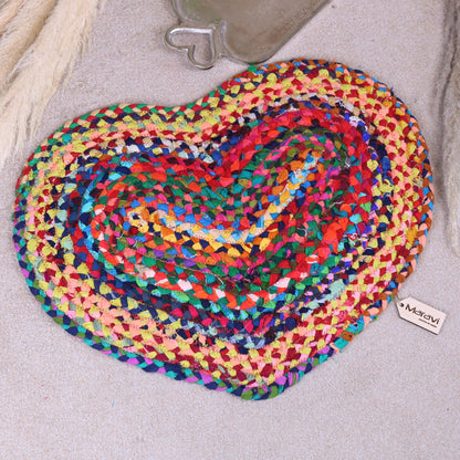 Rongit Heart Shape Doormat Rag Rug Cotton 60cm Main Image