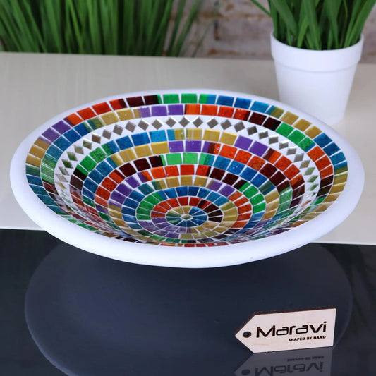 Badaka Mosaic Bowl 28cm Rainbow Multicolour Main Image