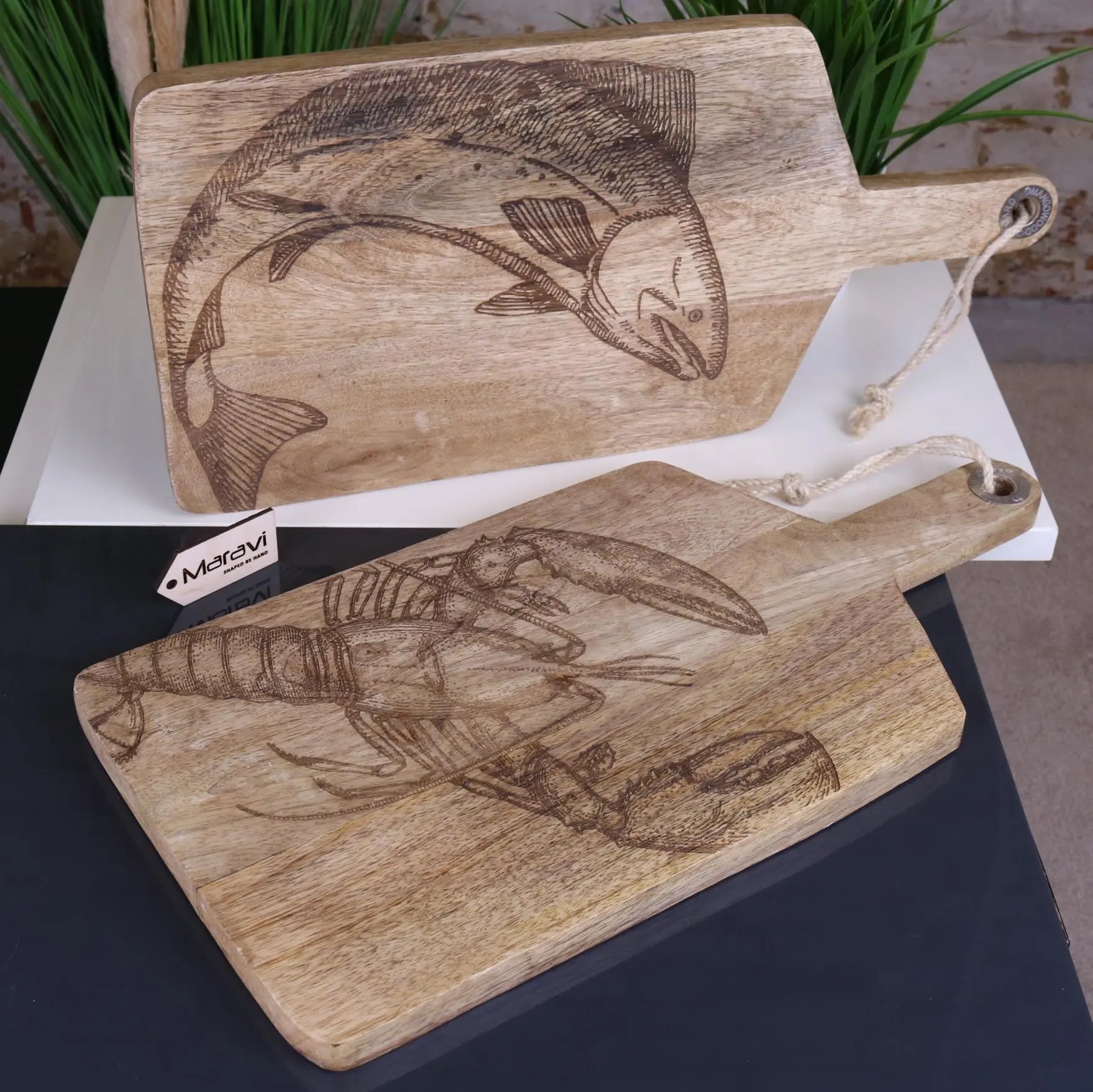 Rateka 50cm Engraved Seafood Serving Board Lobster and Fish Main Image