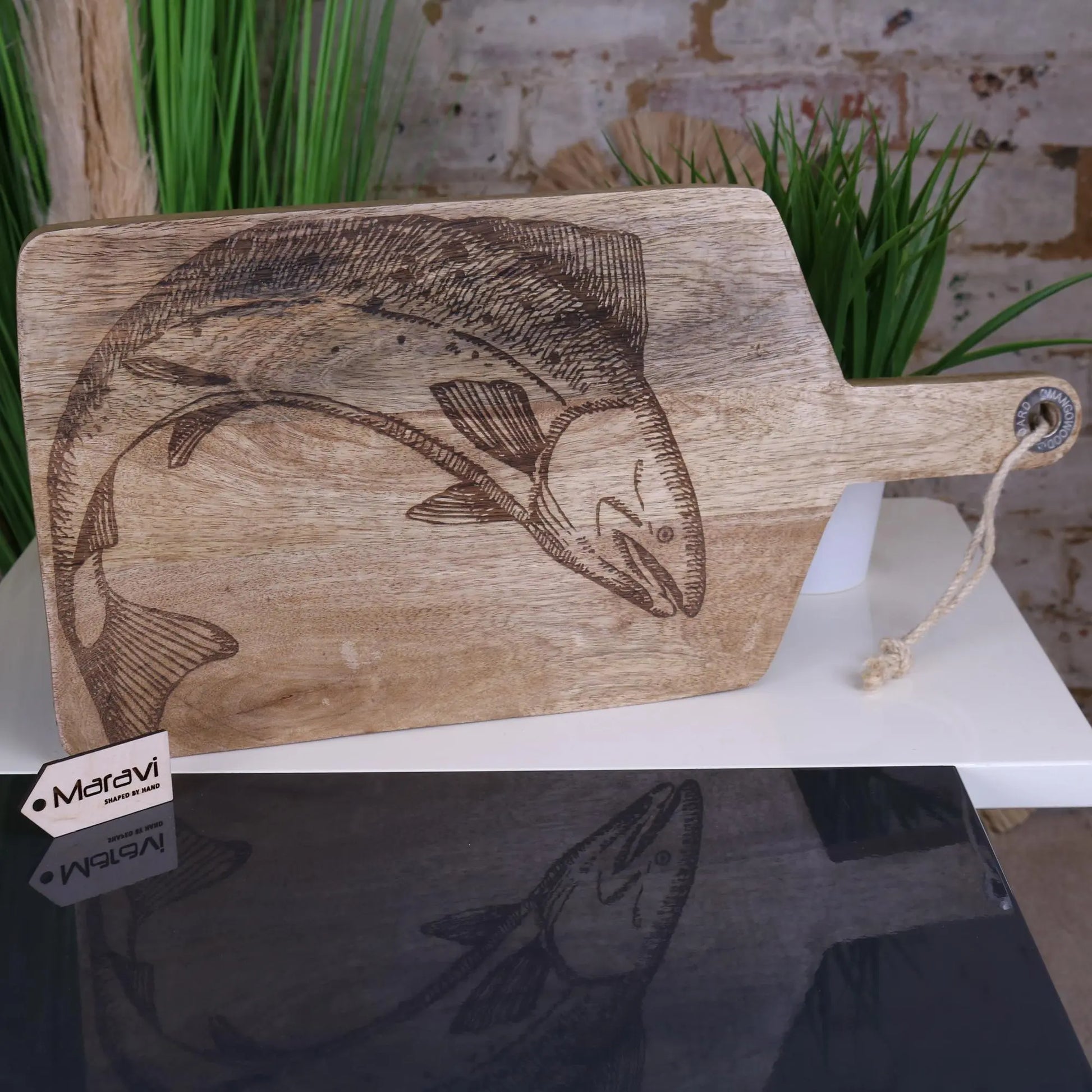 Rateka 50cm Engraved Seafood Serving Board Fish Design Main Image