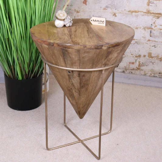 Tamia Wooden Cone Side Table Main Image