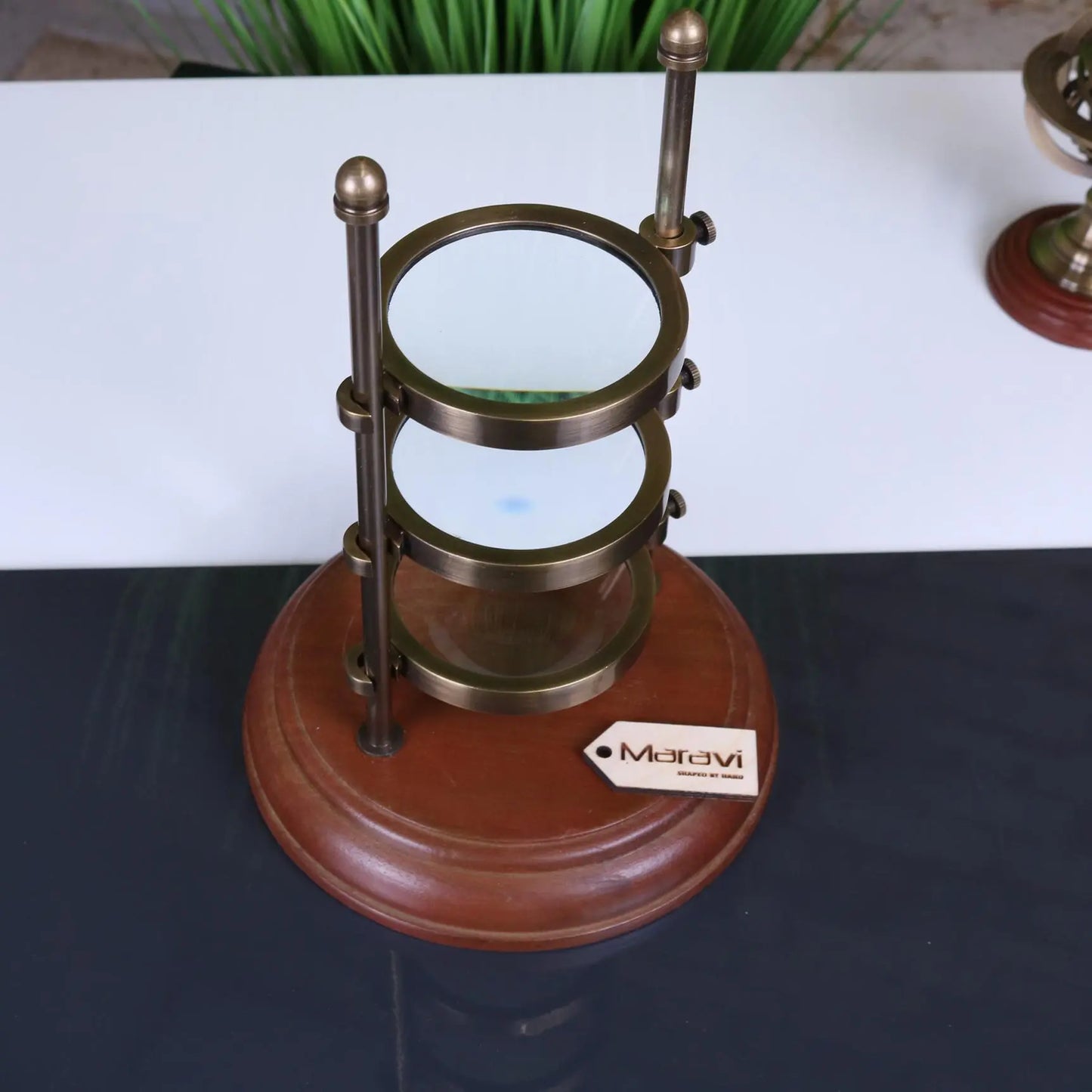 Diari Tower Magnifier 3 Level Antique Style Angled Top View