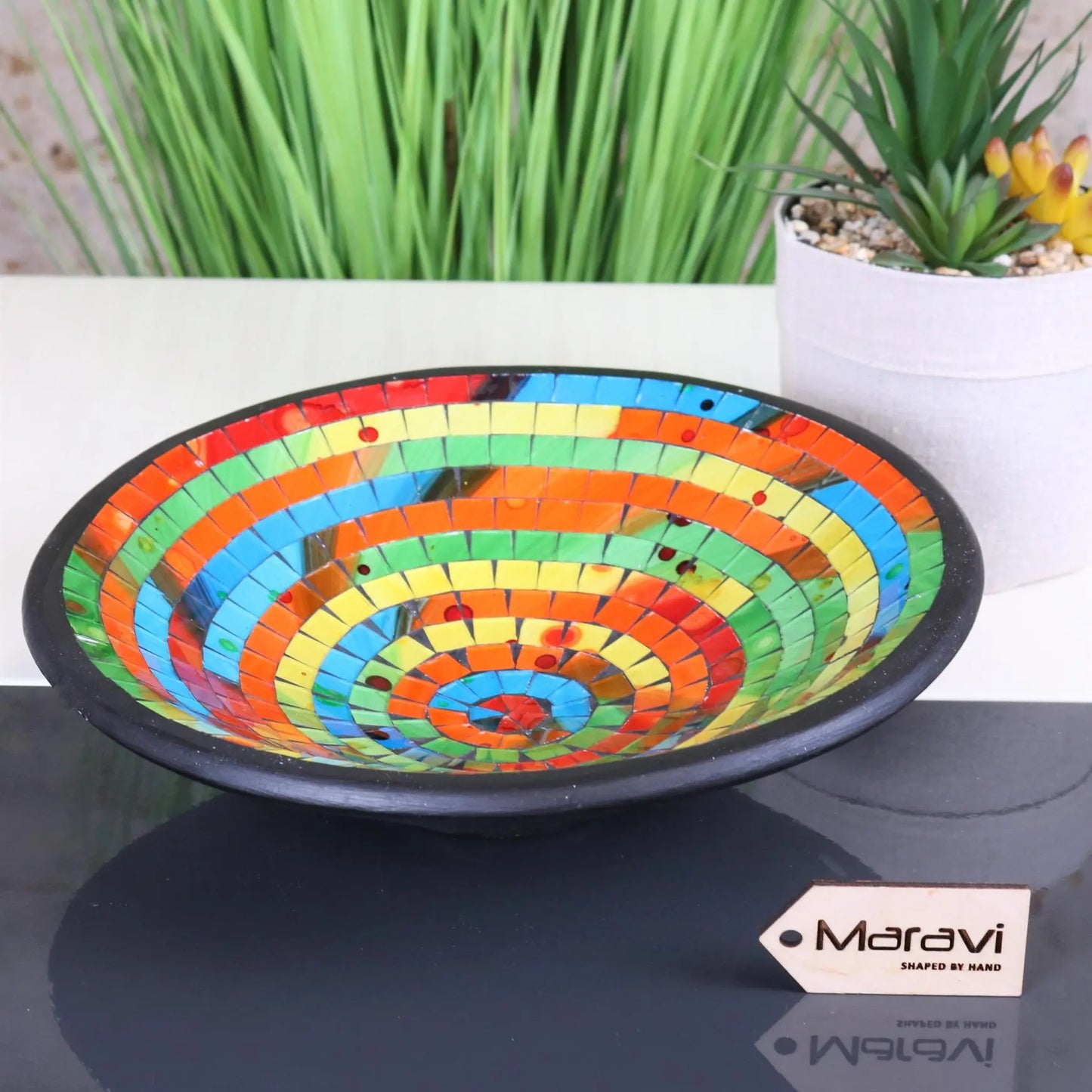 Ajnala Mosaic Bowl 28cm Mulitcolour Main Image