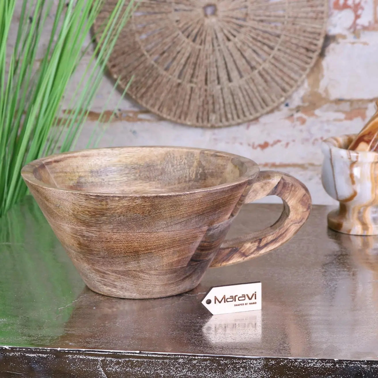 Baddo Mug Shape Wooden Bowl Main Image