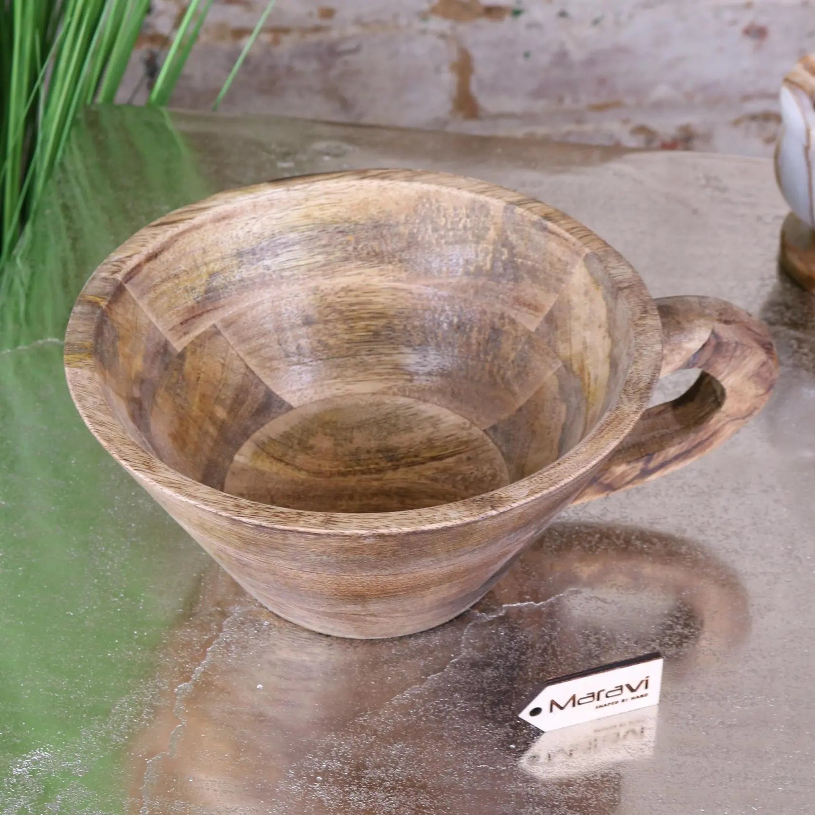 Baddo Mug Shape Wooden Bowl Top View