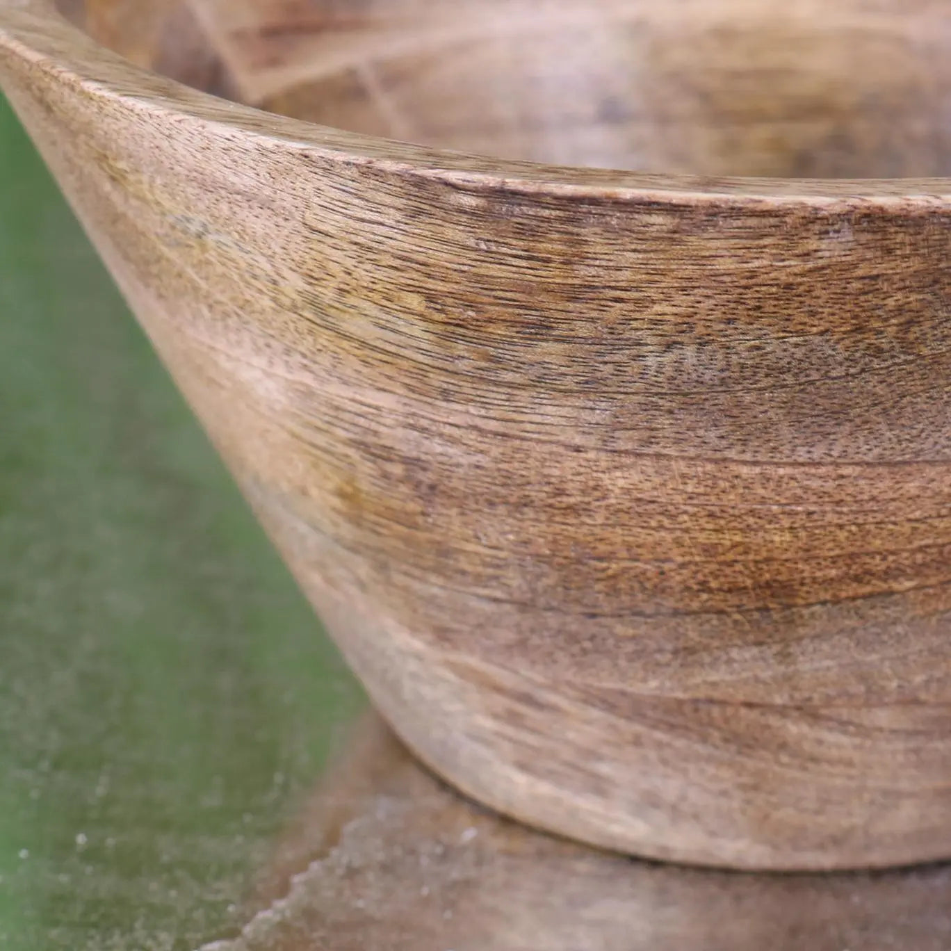 Baddo Mug Shape Wooden Bowl Closeup of Woodgrain