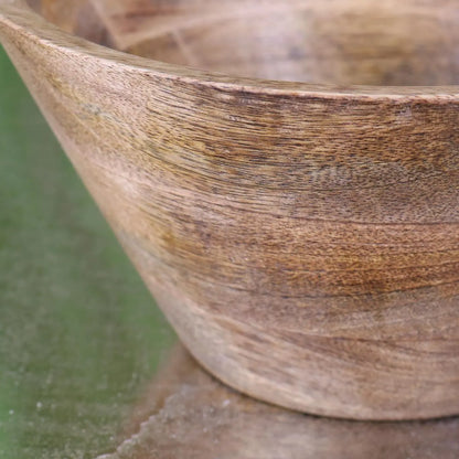 Baddo Mug Shape Wooden Bowl Closeup of Woodgrain