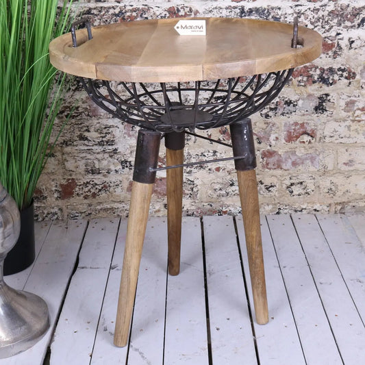 Malipara Industrial Basket Side Table Main Image