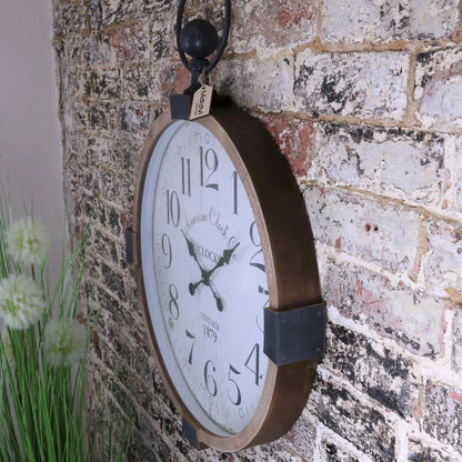 Pocket Watch Style Large Wall Clock Side View