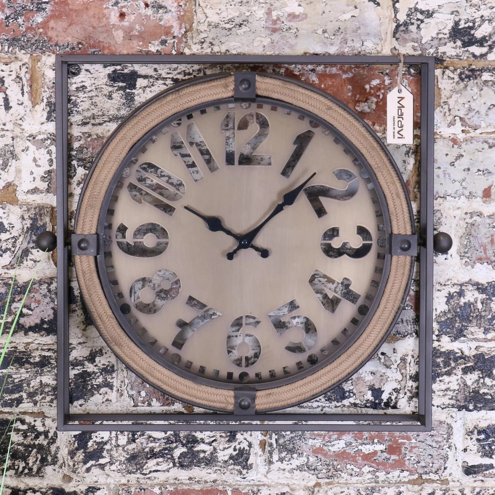 Industrial Square Frame Wall Clock Main Image