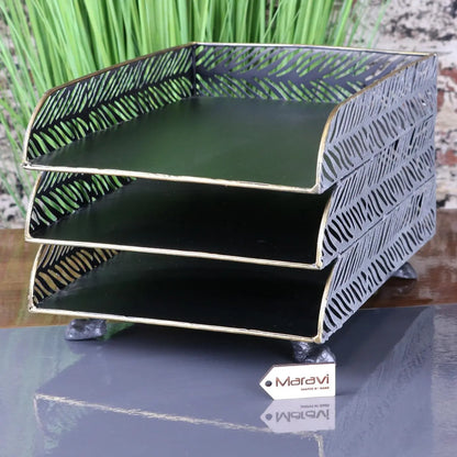 Borgal Leaf Design Metal Filling Tray Main Image
