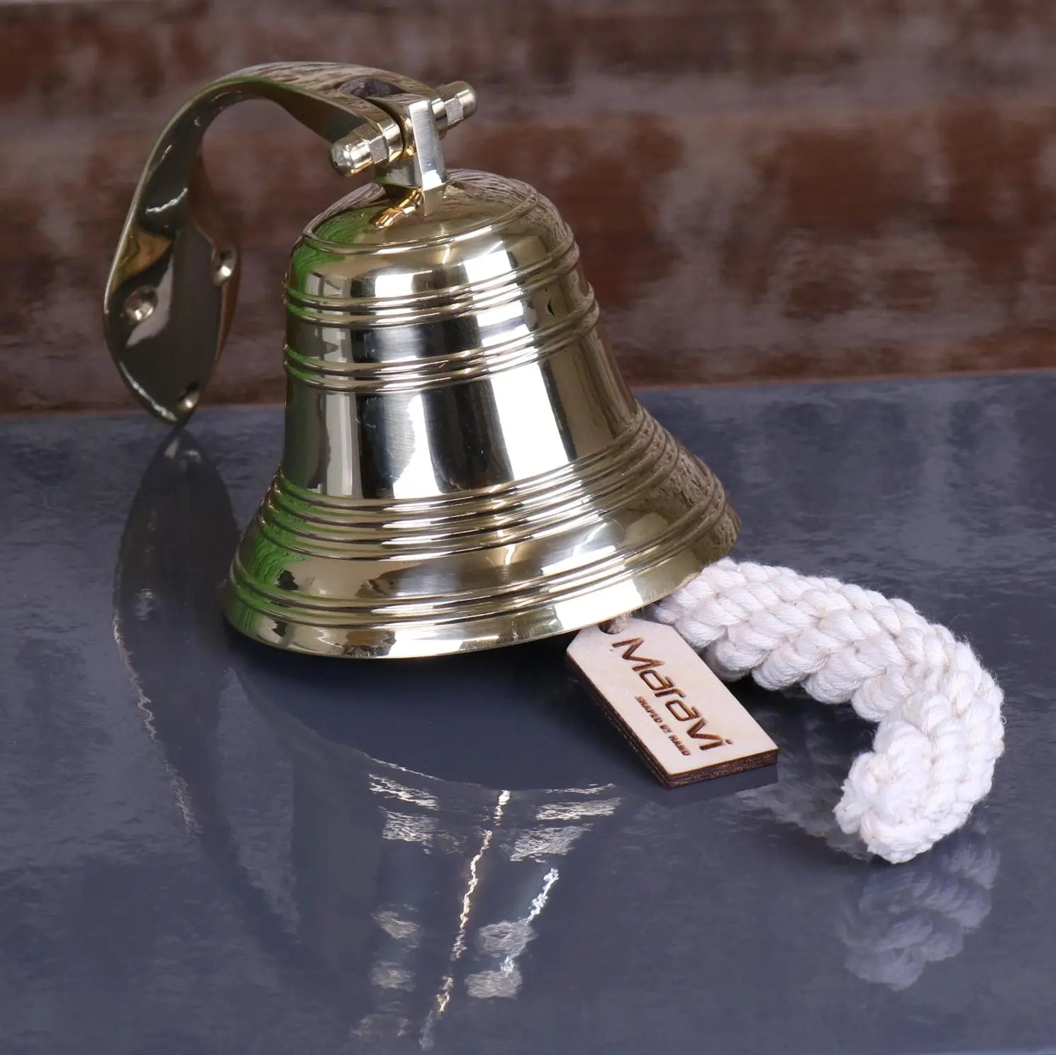 Ranpa Brass Ships Bell Front View