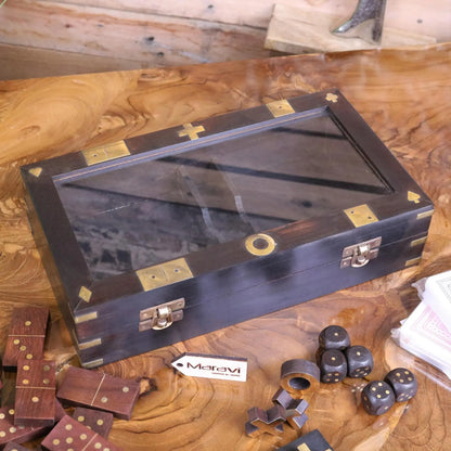 Tarera Sheesham Wood 5in1 Game Compendium - Wooden Storage Box