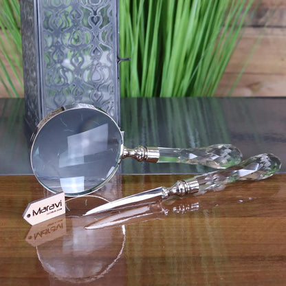 Tepun Glass Diamond Magnifying Glass and Letter Opener Set - Main Image