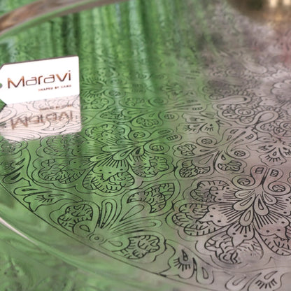 Jadida Moroccan Tray Table 80cm - Closeup of Etched