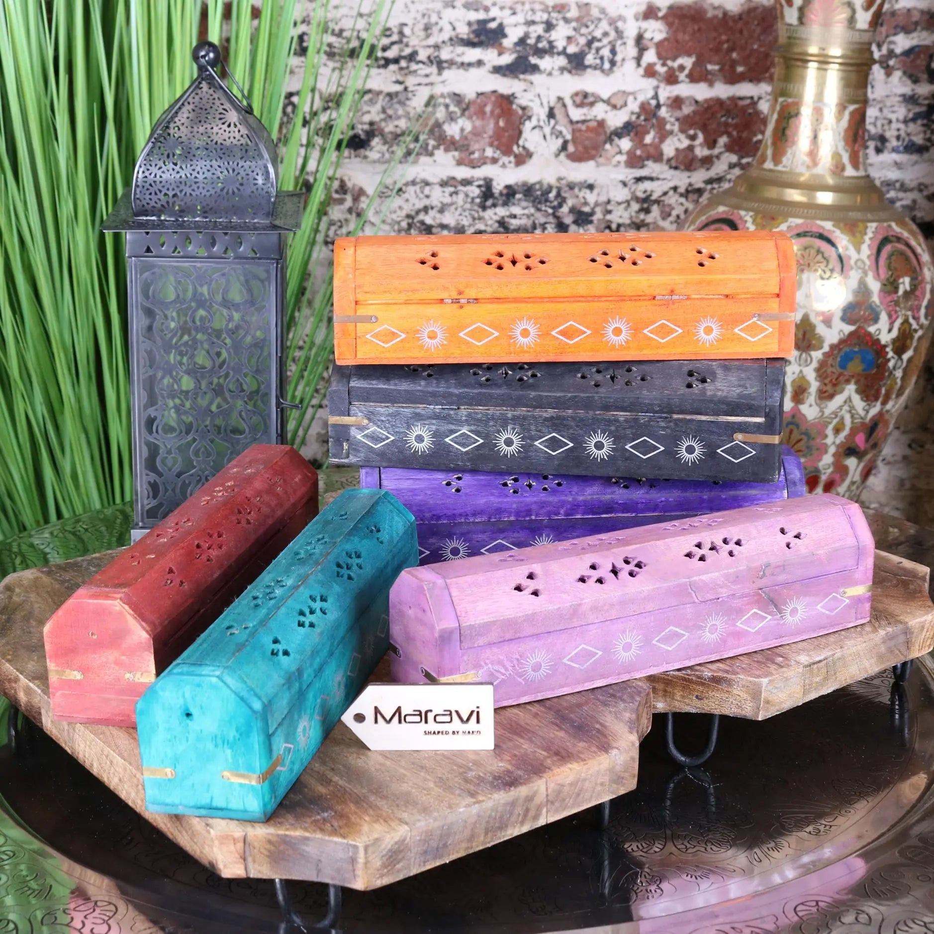 Simri Set of 3 Ash Catcher Boxes for Incense Sticks - Main Image