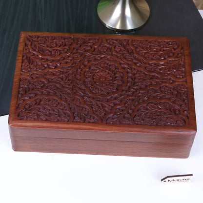 Chamring Large Carved Storage Box - Top View