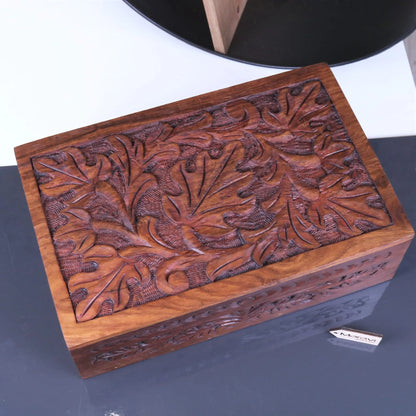 Zopui Large Carved Storage Box - Top View