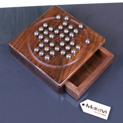 Sesih Mini Solitaire Set with Steel Marbles - Top View