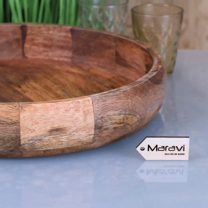 Segti Wooden Fruit Wood Bowl Tray - Closeup of Edge