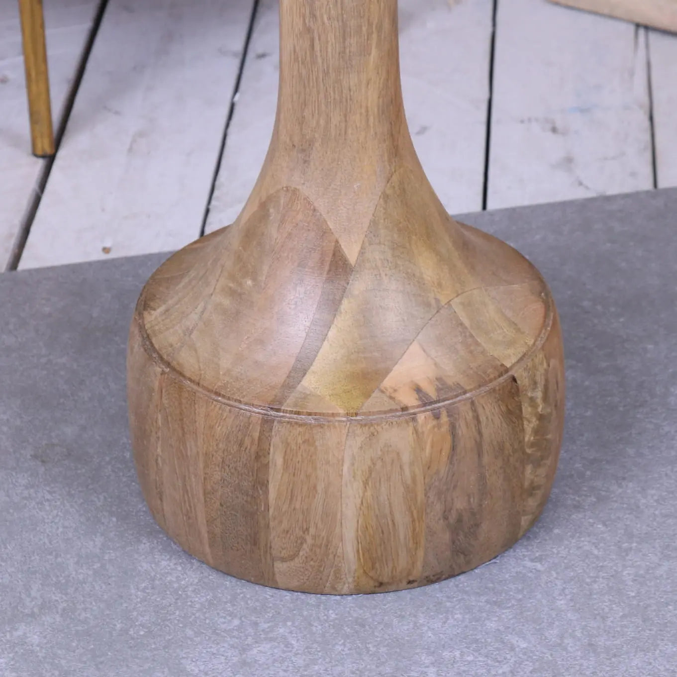 Majuli Mango Wood Small Side Table - Closeup of Base