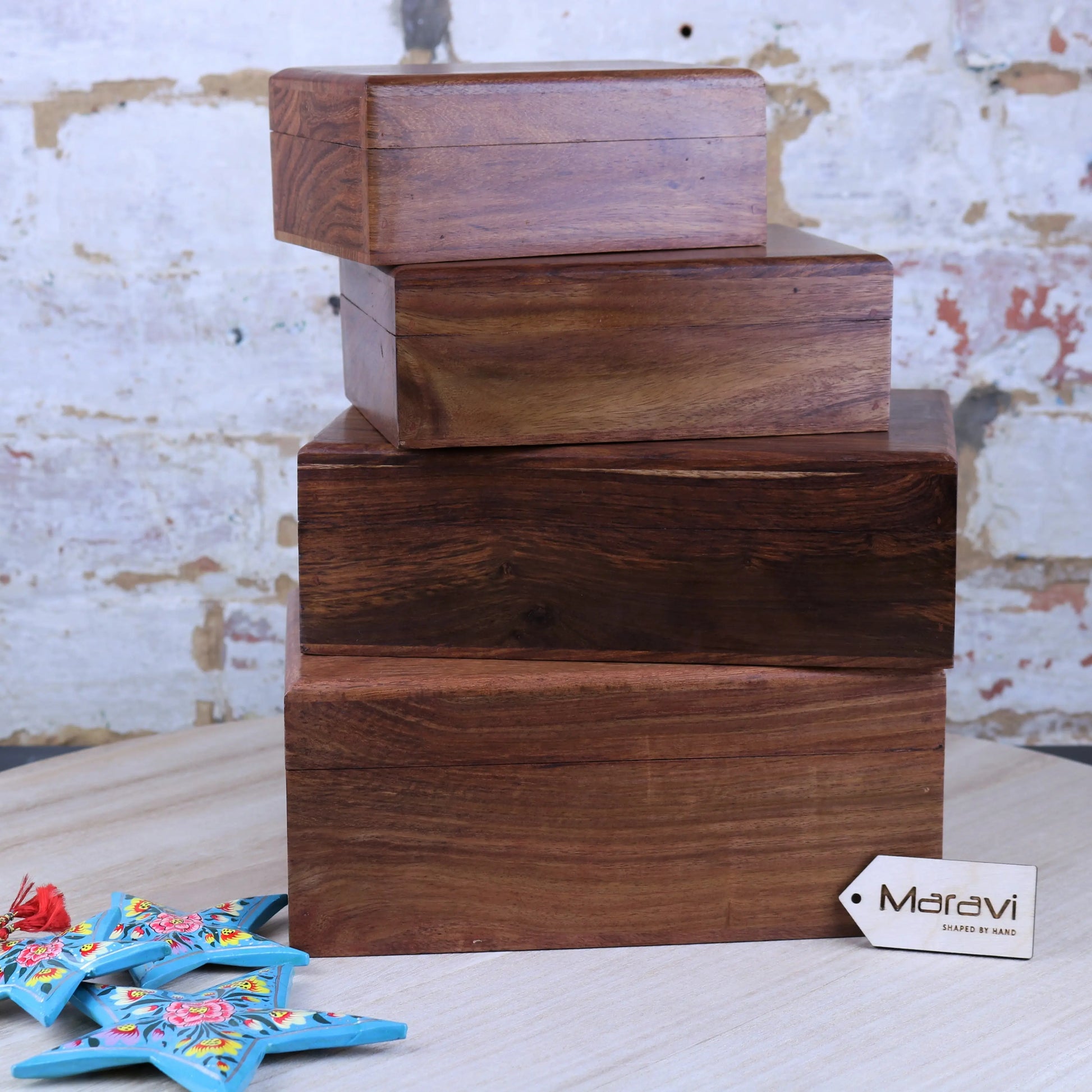 Khalka Plain Wooden Storage Boxes Main Image