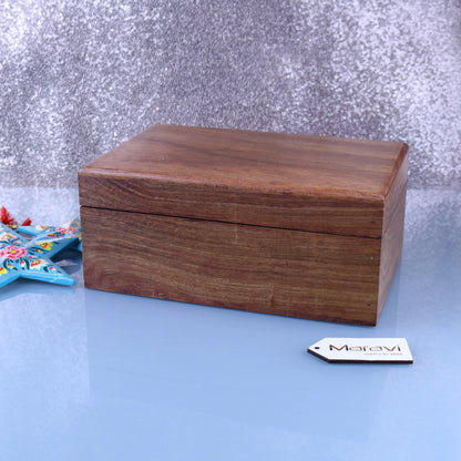 Khalka Plain Wooden Storage Boxes Extra Large Front View