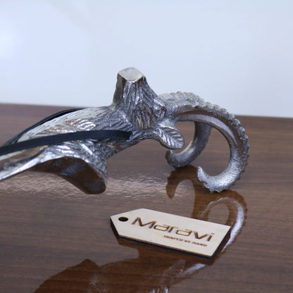 Khosa Ram's Head Antique Style Shoe Horn Closeup of Head