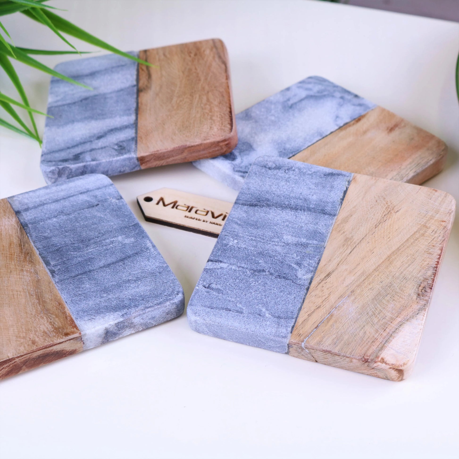 Salya Grey Marble Coasters Alternative Main Image 