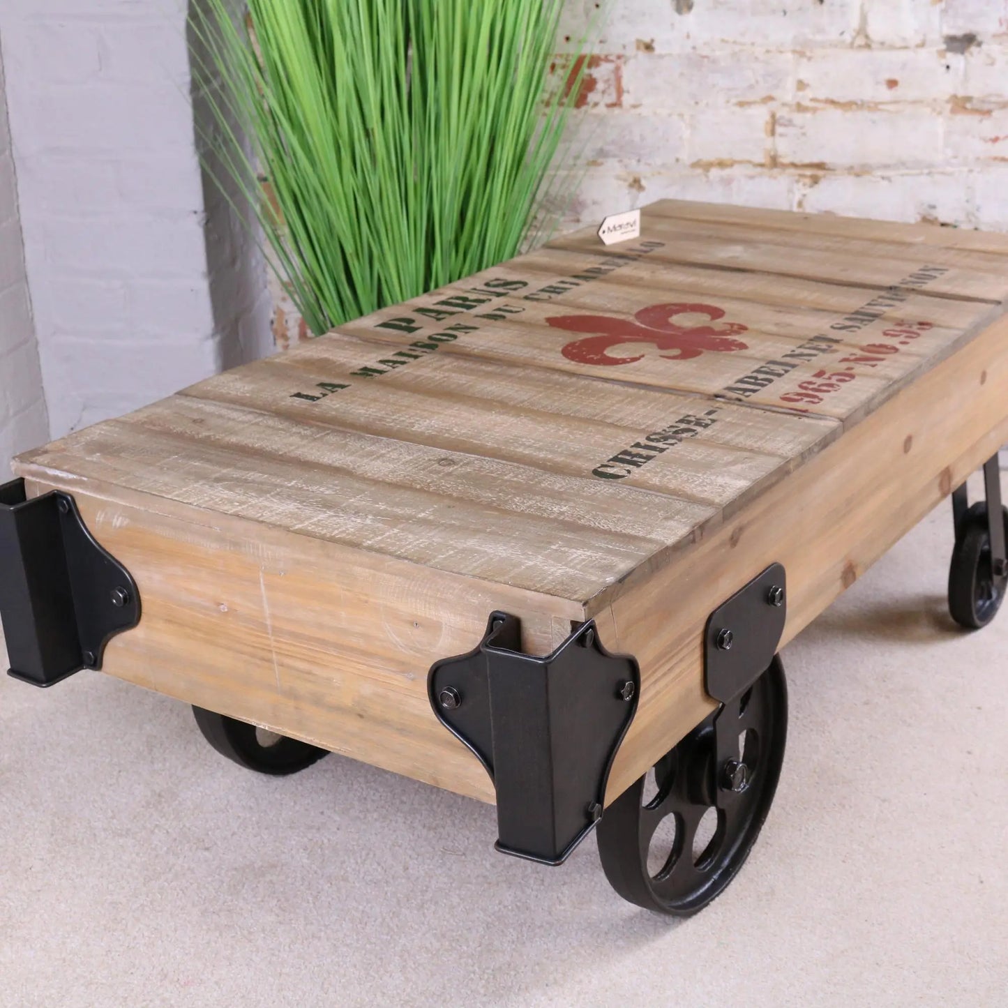 Sonala Rustic Railway Coffee Table Side View 1
