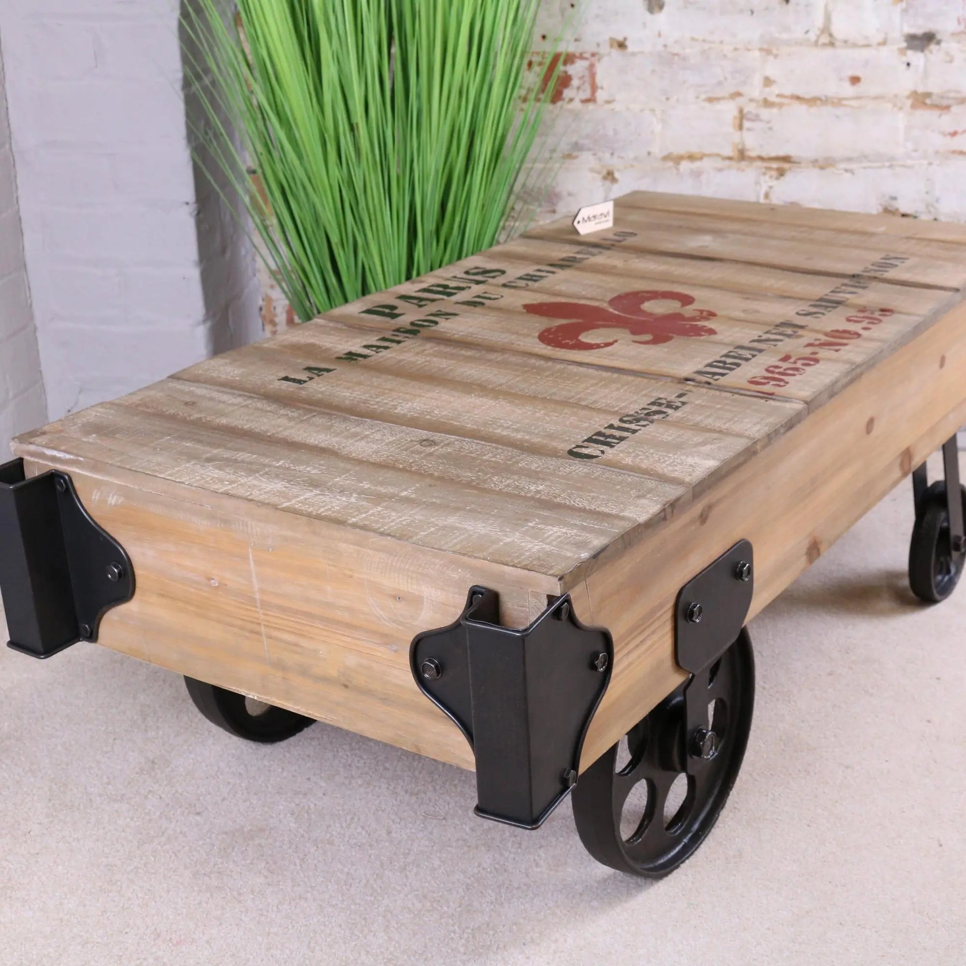Sonala Rustic Railway Coffee Table Side View 1