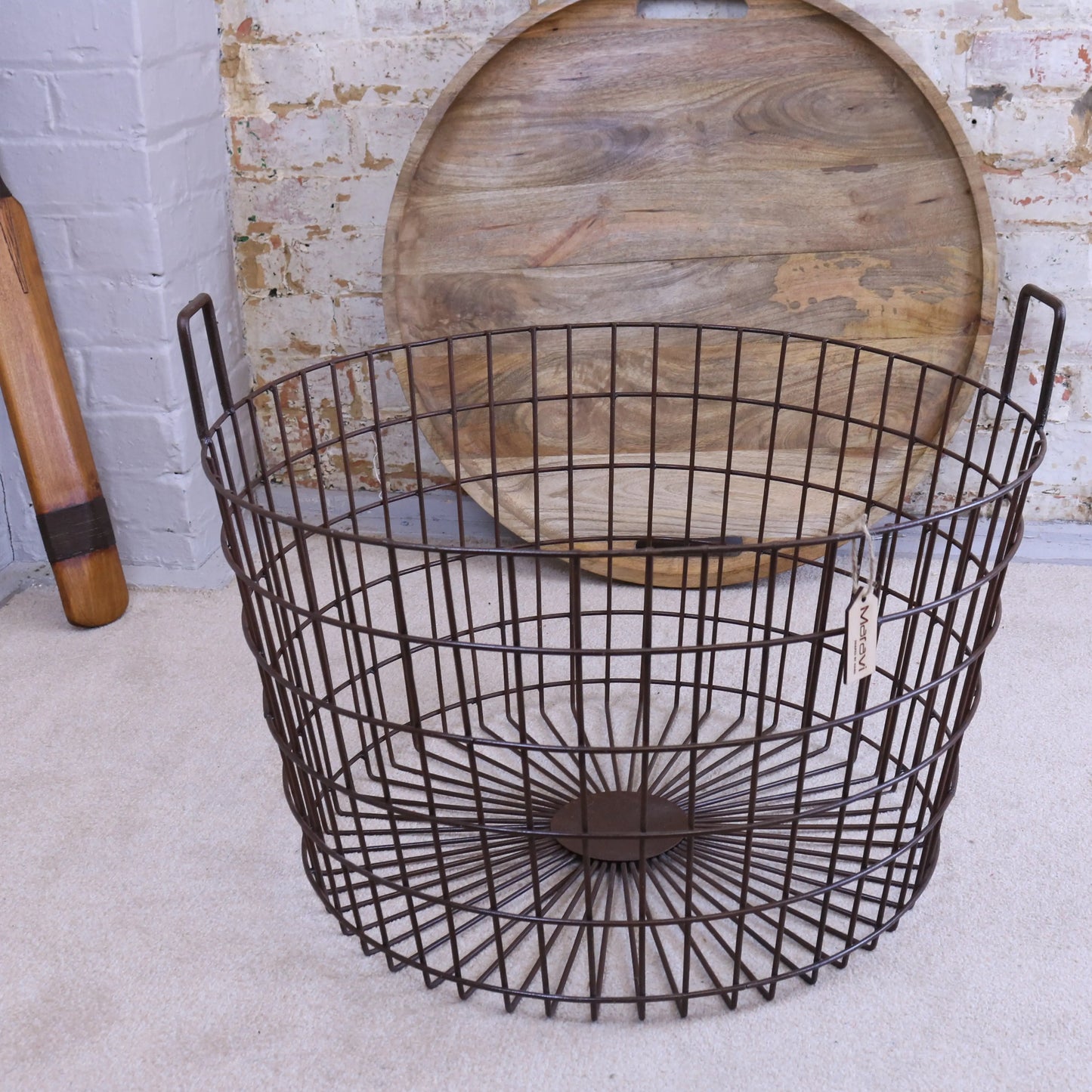 Tilpi Basket Table With Wood Lid - Shown with Tabletop Taken Off