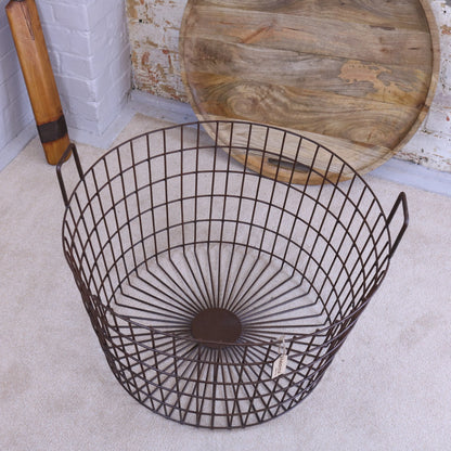 Tilpi Basket Table With Wood Lid - Top View with Lid Off